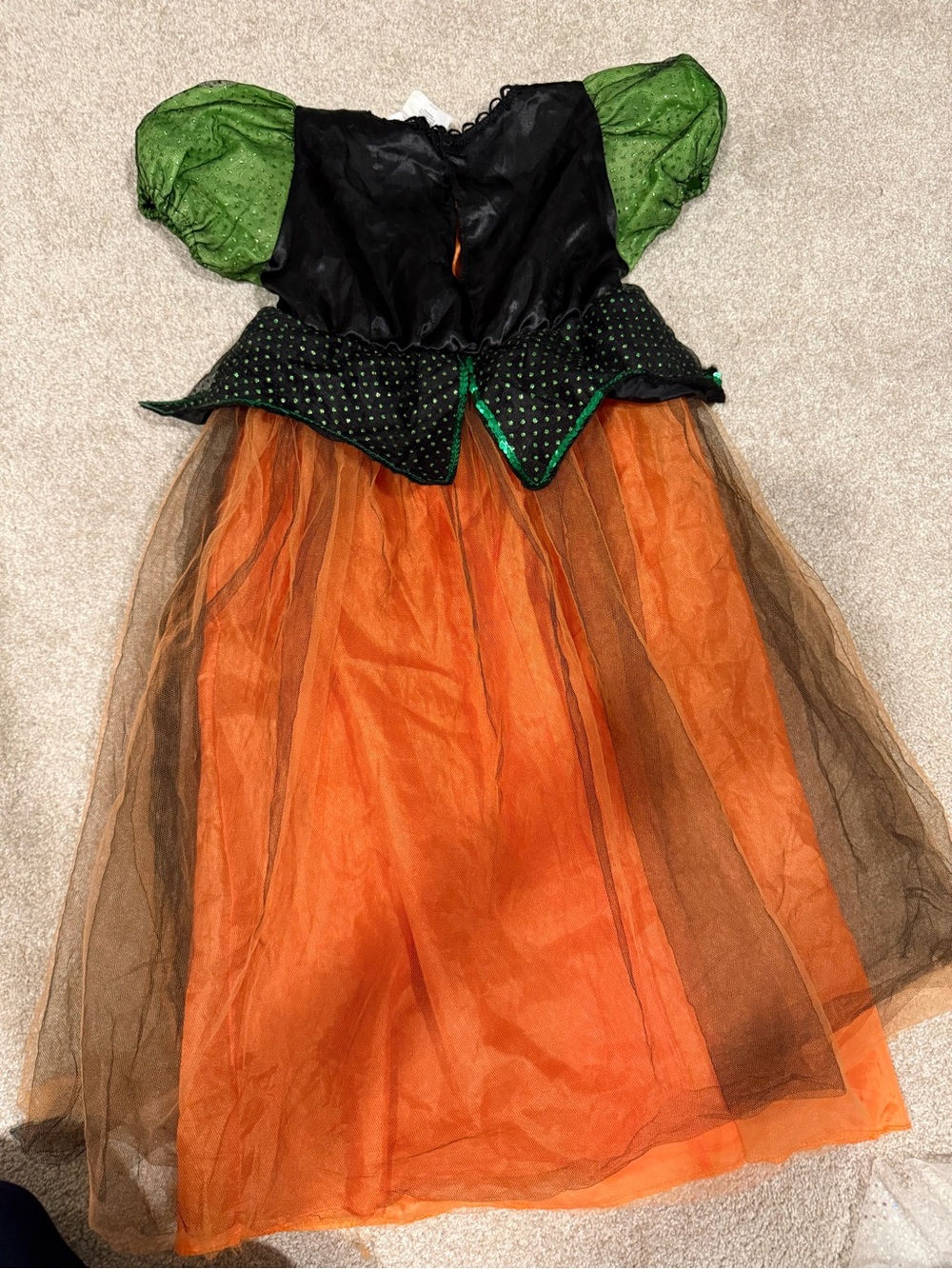 Rubie's Twinkle Witch Orange and Green Tulle Costume & Hat Sz S (lights up!) - Picture 4 of 12